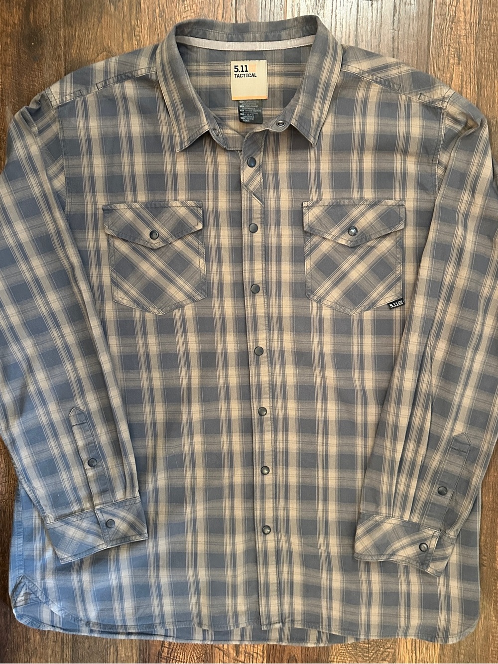 5.11 Tactical Gunner Plaid Shirt Men’s 2XL RAPIDraw Snap Front Long Sleeve